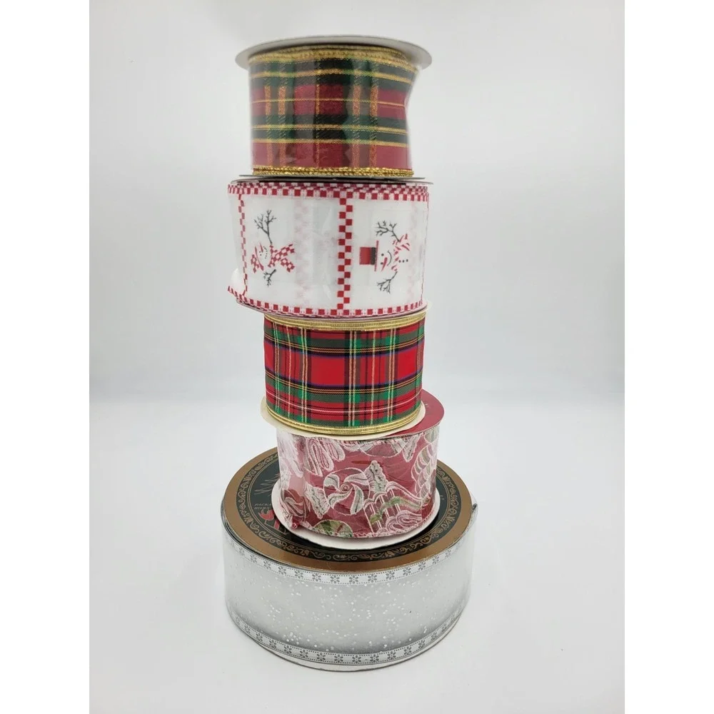Christmas Ribbon Variety Of Different Themes & Sizes (LotOf 5)‎